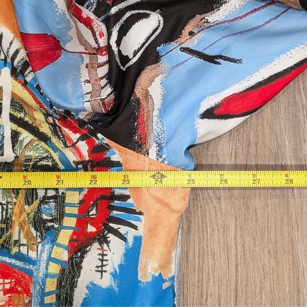 Members Only Basquiat Windbreaker Hooded Jacket Size L Multicolor Graffiti Art - Picture 8 of 10